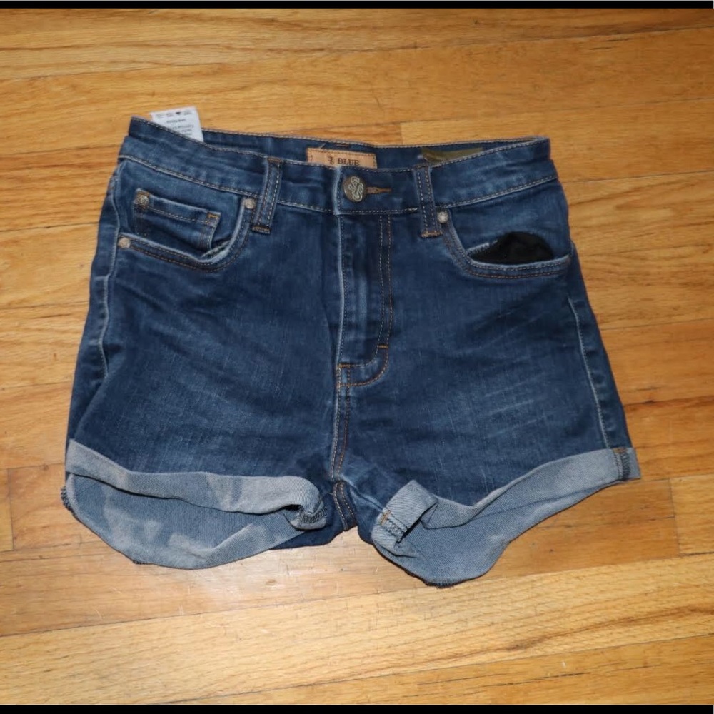 Blue jean shorts high waisted